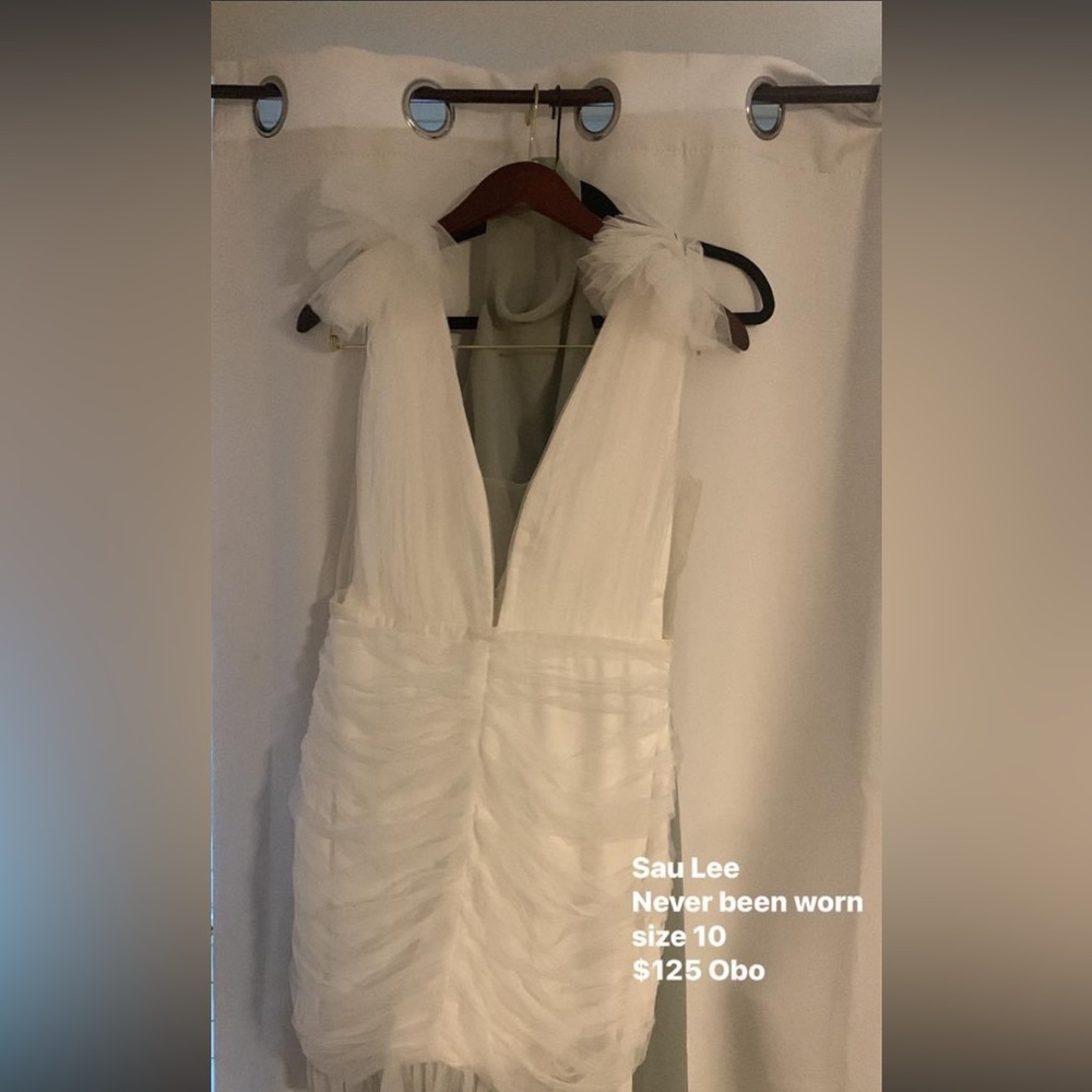 reposh, never worn, Sau Lee White dress size 8
